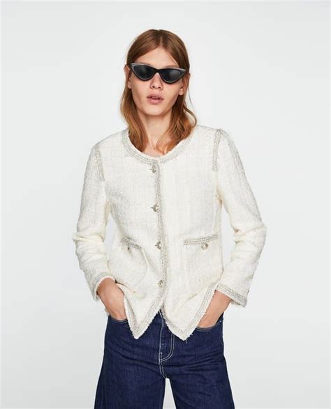 chanel style jacket zara|best chanel look alike jacket.